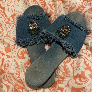 BCBG pineapple sandals